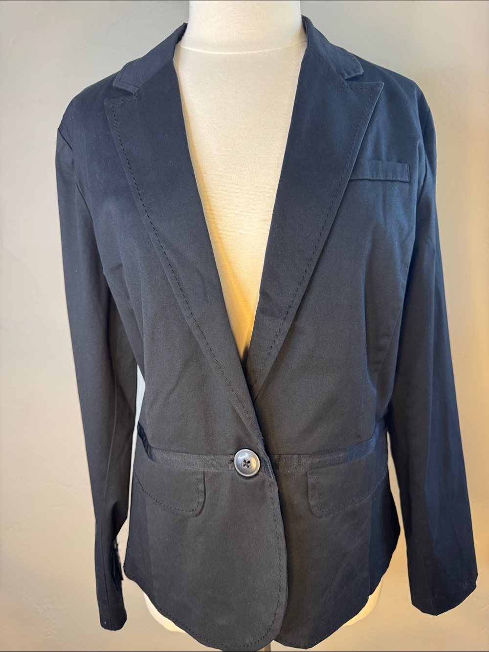 Old Navy Black Single-Button Stretch Lined Women's Blazer